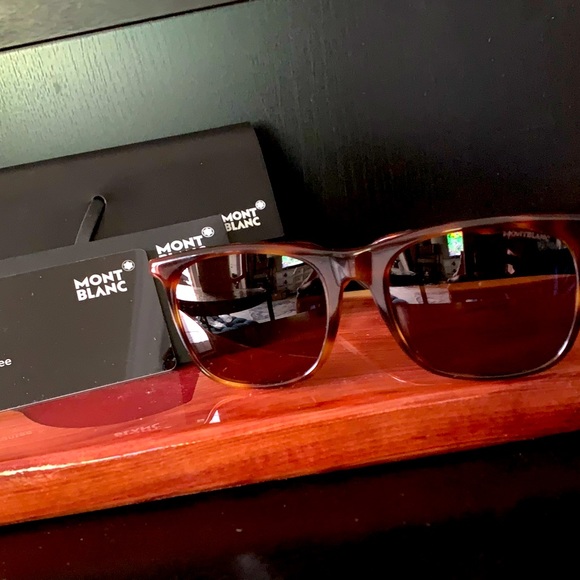 MONT BLANC Havana Sunglasses. *𝙱𝚁𝙰𝙽𝙳 𝙽𝙴𝚆* Guarantee certification - Picture 1 of 3
